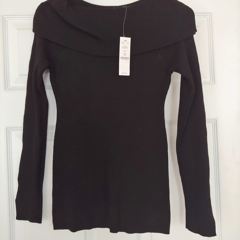 Black off the shoulder whbm brand new sweater